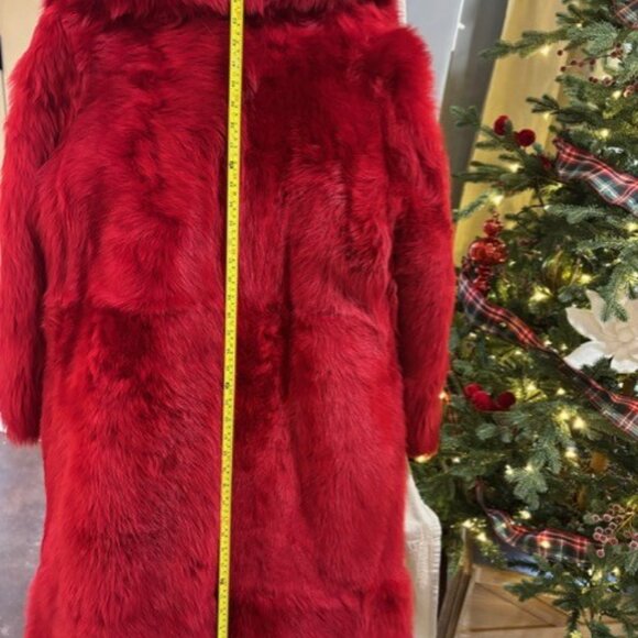 LUX Banana Republic Toscana Red Madder Shearling Luxury Coat - Picture 11 of 11